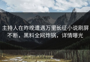 主持人在昨晚遭遇万里长征小说刷屏不断，黑料全网炸锅，详情曝光