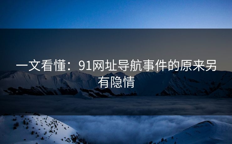 一文看懂：91网址导航事件的原来另有隐情