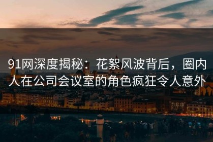 91网深度揭秘：花絮风波背后，圈内人在公司会议室的角色疯狂令人意外