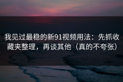 我见过最稳的新91视频用法：先抓收藏夹整理，再谈其他（真的不夸张）