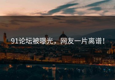 91论坛被曝光，网友一片离谱！