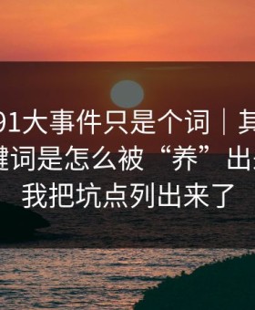 你以为91大事件只是个词｜其实牵着一条关键词是怎么被“养”出来的——我把坑点列出来了