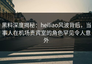 黑料深度揭秘：heiliao风波背后，当事人在机场贵宾室的角色罕见令人意外