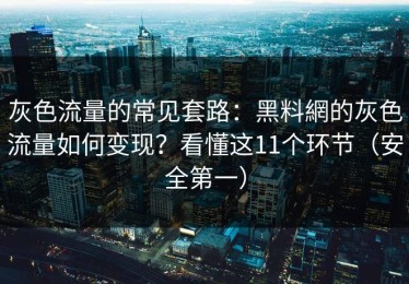 灰色流量的常见套路：黑料網的灰色流量如何变现？看懂这11个环节（安全第一）
