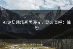 91论坛现场画面曝光，网友直呼：惊恐