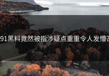 91黑料竟然被指涉疑点重重令人发懵？