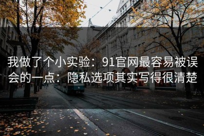 我做了个小实验：91官网最容易被误会的一点：隐私选项其实写得很清楚