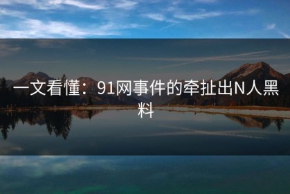 一文看懂：91网事件的牵扯出N人黑料