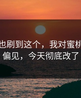 你要是也刷到这个，我对蜜桃影视的偏见，今天彻底改了