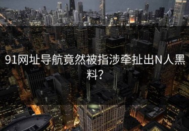 91网址导航竟然被指涉牵扯出N人黑料？