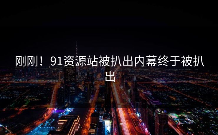 刚刚！91资源站被扒出内幕终于被扒出