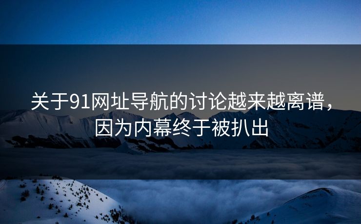 关于91网址导航的讨论越来越离谱，因为内幕终于被扒出
