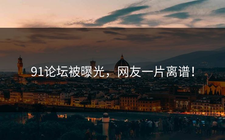 91论坛被曝光，网友一片离谱！
