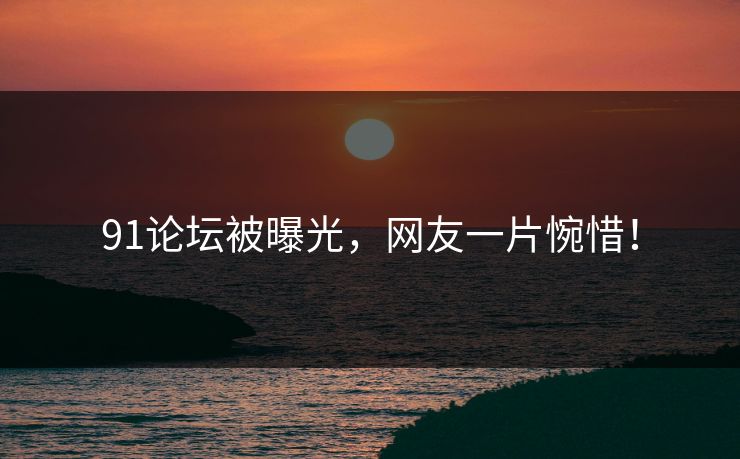91论坛被曝光，网友一片惋惜！