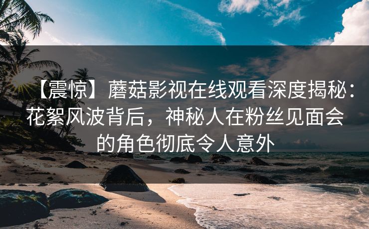 【震惊】蘑菇影视在线观看深度揭秘：花絮风波背后，神秘人在粉丝见面会的角色彻底令人意外