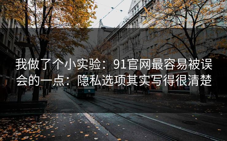 我做了个小实验：91官网最容易被误会的一点：隐私选项其实写得很清楚